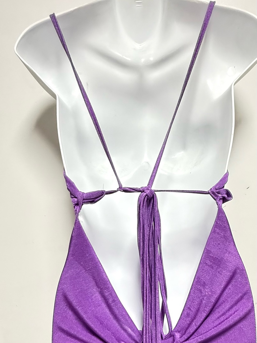 Purple Slip Maxi Dress with Spaghetti Straps - Picture 4 of 9